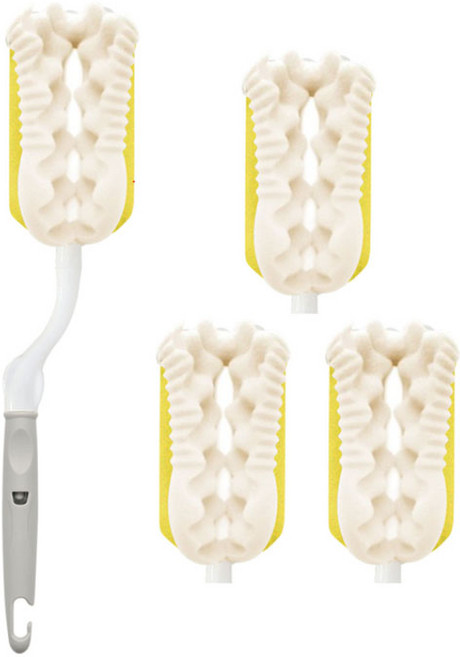 리에또 리필형 젖병솔 + 리필 스펀지 3p 세트, 1세트, 그레이