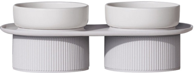 딩동펫 반려동물 피코 세라믹 보울 식기 2구, 화이트, 1개