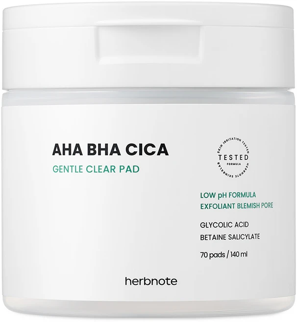 허브노트 아하 바하 시카 젠틀 클리어 패드 135ml, 1개, 70매입 - 쿠팡