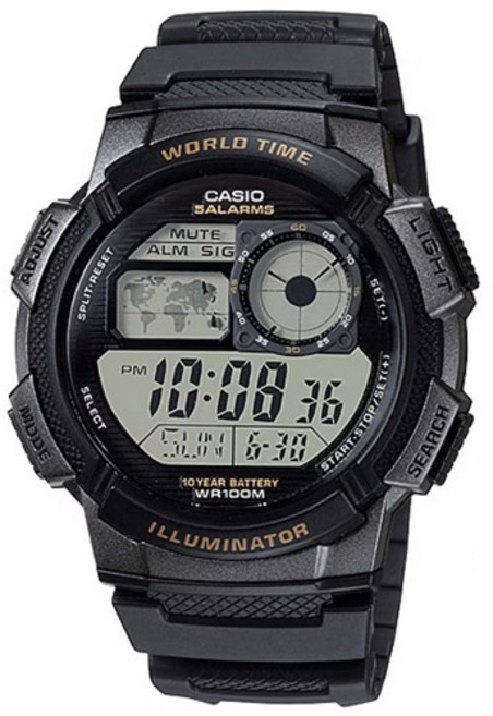 카시오 남성용 입대선물 군인 전자 손목시계 + 각인 응원메세지 04_AE-1000W-1A