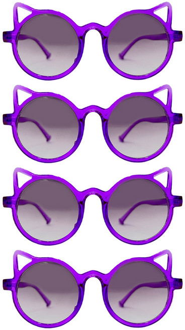 파티공구 큐티 고양이 안경, 퍼플, 4개