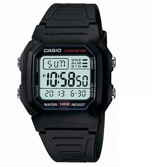 카시오 남성용 전자 손목시계 각인문구 7 W-800H-1A