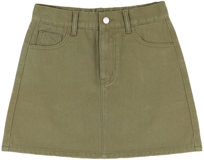 플랜데이 여성용 코튼 쫀쫀속바지 뒷밴딩 카고 미니 스커트 숏