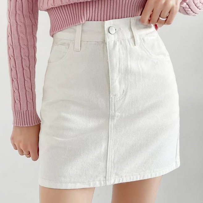 플랜데이 여성용 코튼 쫀쫀속바지 뒷밴딩 카고 미니 스커트
