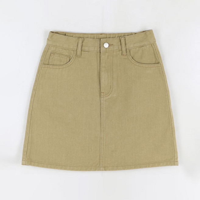 플랜데이 여성용 코튼 쫀쫀속바지 뒷밴딩 카고 미니 스커트