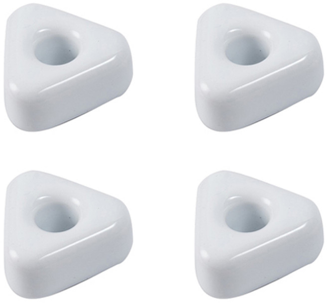 블럭마트 욕실 세라믹 삼각모양 칫솔꽂이, 화이트, 4개