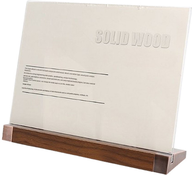 팜파스 호두원목 아크릴 메뉴판 꽂이 01 가로, 1개