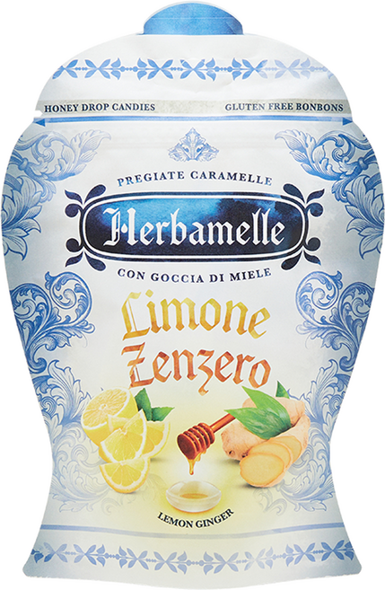 에르바멜레 허니드롭 레몬 진저 캔디, 100g, 1개