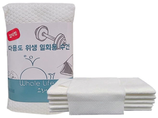 고래생활 다용도 위생 일회용 수건 절약형 6.5g 비스코스 10p, 화이트, 1개