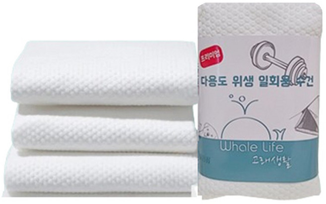 고래생활 다용도 위생 일회용 수건 100g 비스코스 프리미엄 10p, 화이트, 1개