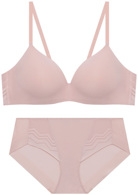 트라이엄프 일체형 통기성 노와이어 브라 팬티 세트