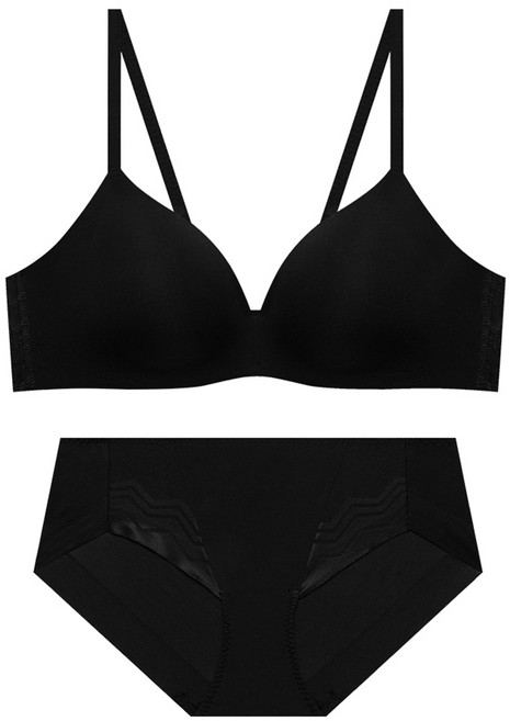 트라이엄프 일체형 통기성 노와이어 브라 팬티 세트