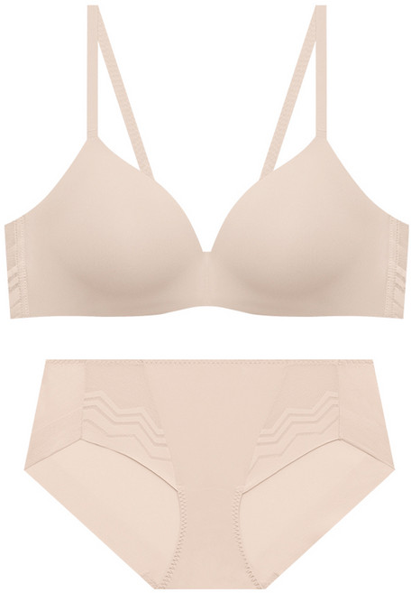 트라이엄프 일체형 통기성 노와이어 브라 팬티 세트