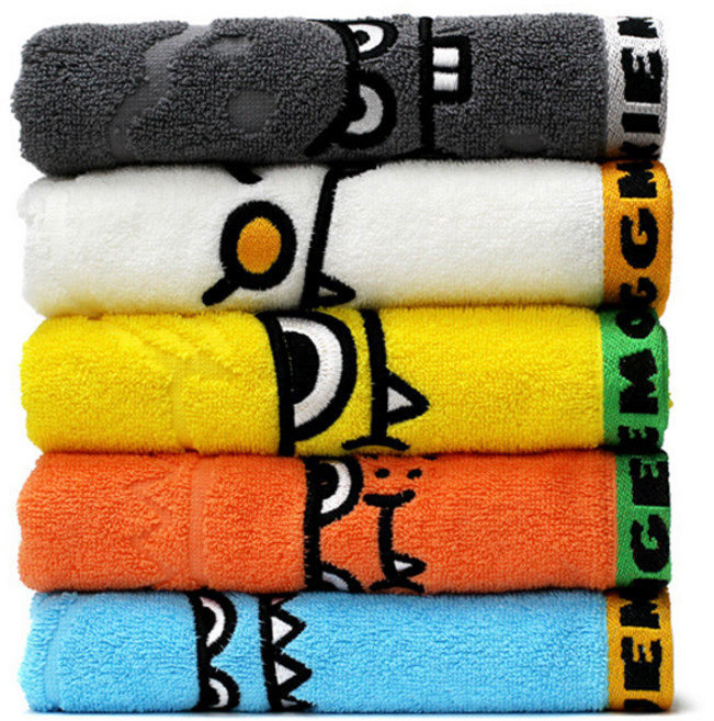 스위트몬스터 자가드 수건 150g 30수 면사, 블루 + 오렌지 + 옐로우 + 화이트 + 그레이, 5개