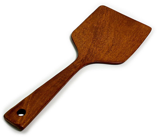 옻칠 대추나무 넓은 사각 뒤집개, 브라운, 1개