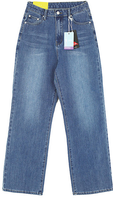 플랜데이 여성용 쫀득 모찌 소프트 데님 스판 와이드 팬츠 롱