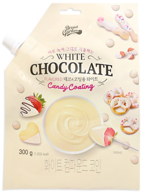 브레드가든 데코 앤 코팅용 화이트 초콜렛 컴파운드 코인, 1개, 300g