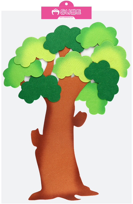 유니아트 펠트 나무 중 신형 투톤 펠트지, 혼합색상, 1개