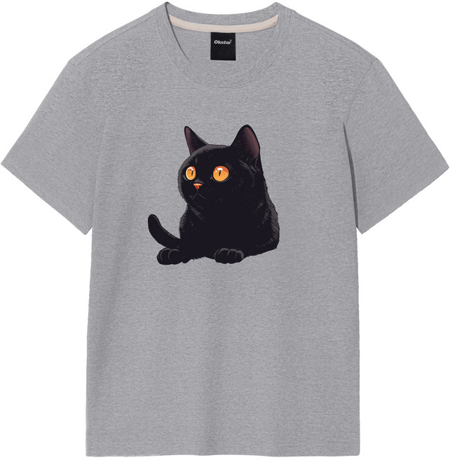 옥스타 남녀공용 블랙냥 반팔 티셔츠 4TS007