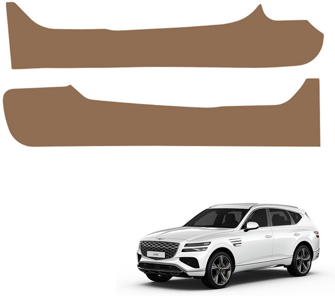 메이튼 차량용 제네시스 GV80 튜닝 가죽 순정 컬러 SC 기어사이드 커버, 인디고브라운, 1개