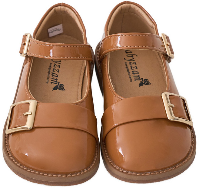 베이비잼 여아용 골드에나멜 플랫