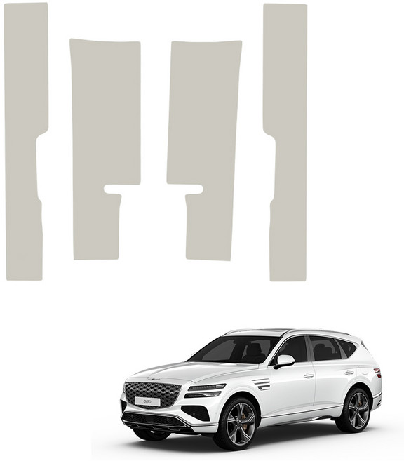 메이튼 차량용 튜닝 가죽 순정 컬러 SC 도어스텝 커버, 제네시스 GV80, 웜 그레이