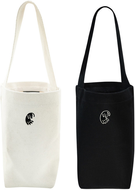 옥스타 남녀공용 텀블러 미니가방 발라당 고양이 베이직 면 에코백 2종 세트