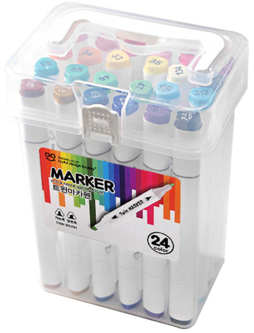 투영디자인 트윈 마카펜 세트, 24색, 1세트