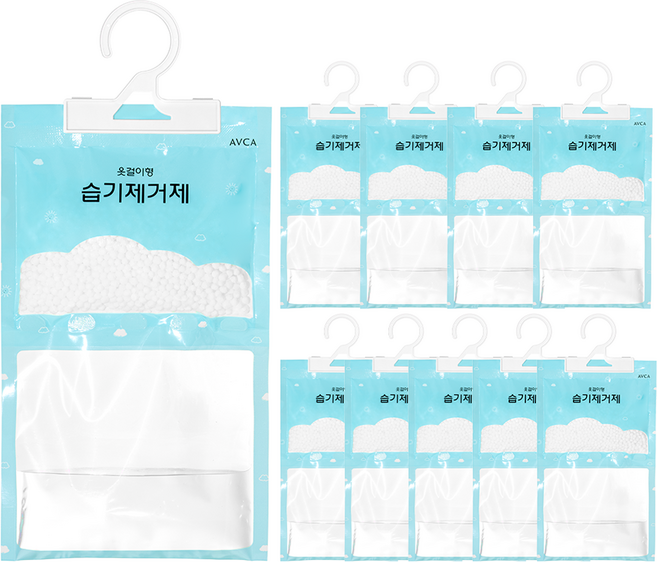 아브카 초슬림 옷걸이형 습기제거제 본품, 100g, 10개