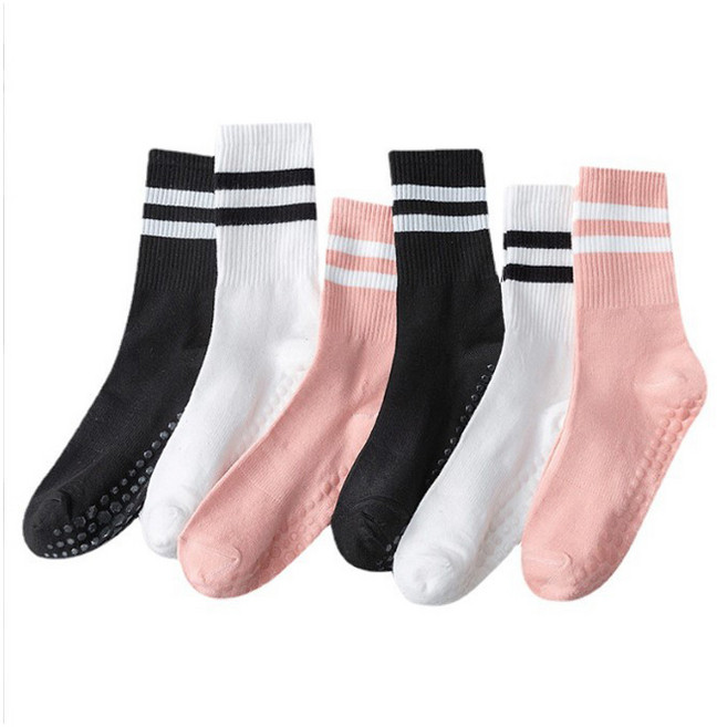 피어니스트 여성용 필라테스 논슬립 롱 니삭스 3켤레