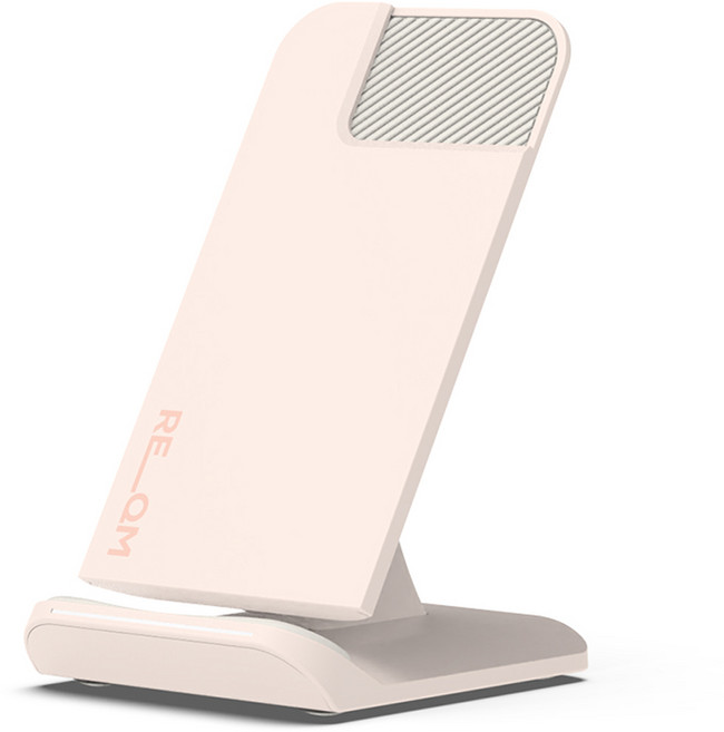 리큐엠 15W 카메라 보호 고속 무선충전기 QWC-QS1500, 파스텔핑크, 1개