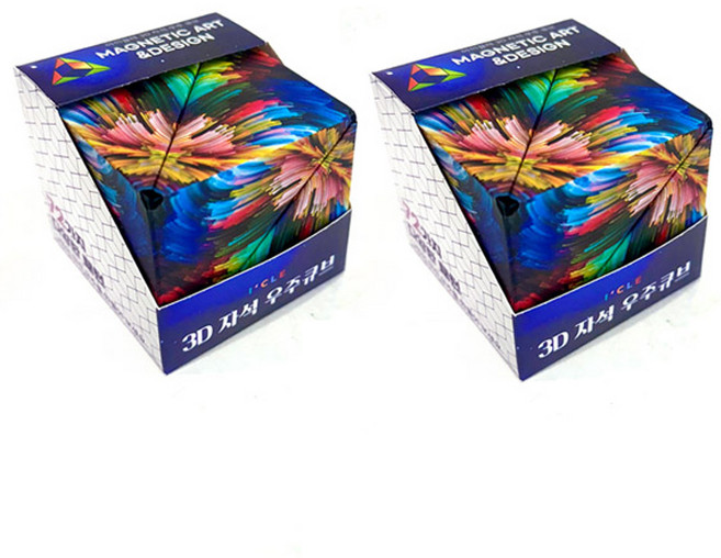 아이끌레 3D 자석 우주큐브 2p, 레인보우, 2개