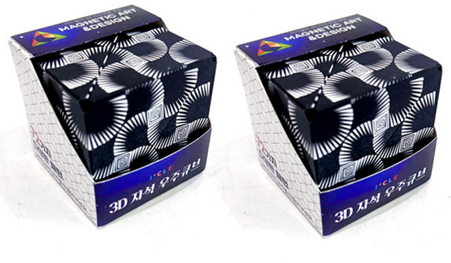 아이끌레 3D 자석 우주큐브 2p, 블랙, 2개