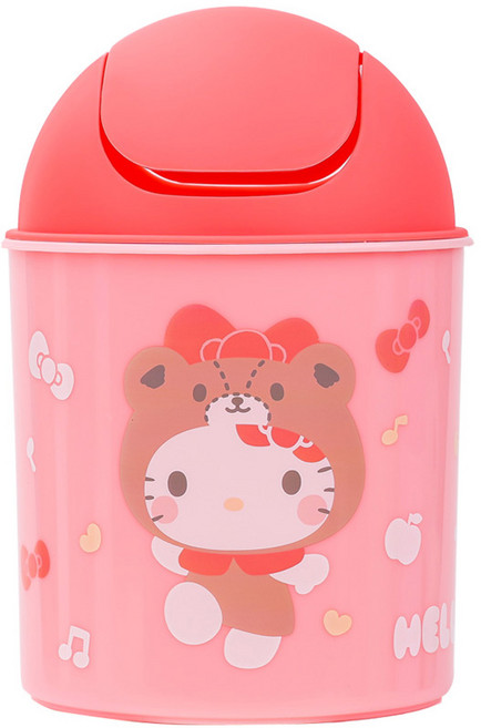 릴팡 산리오캐릭터즈 스윙 원형 휴지통 헬로키티, 혼합색상