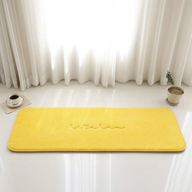 바이빔 캘리 자수 메모리폼 주방매트, 노랑