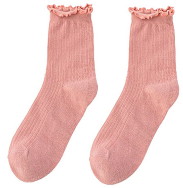 피어니스트 여성용 프릴 중목 양말 7켤레