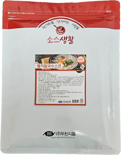 소스생활 멸치칼국수 스프, 1kg, 1개