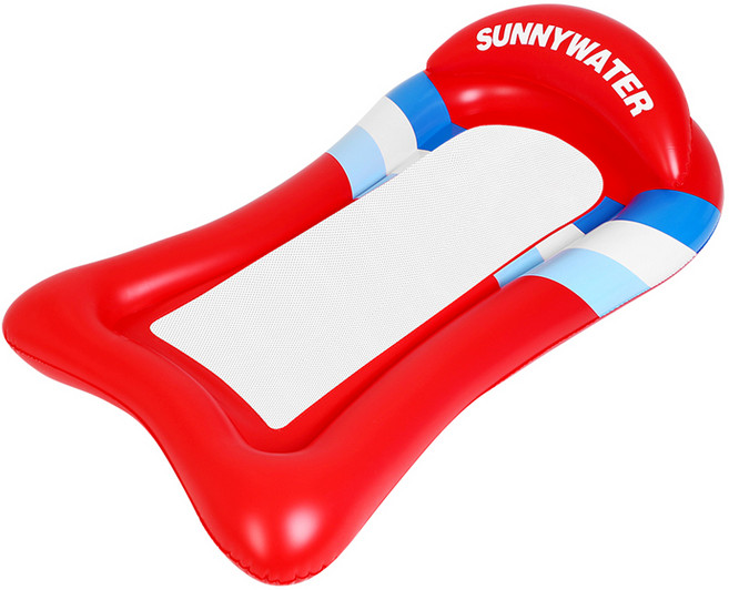 써니워터 메가 라운지 해먹 튜브 143cm, 레드, 1개