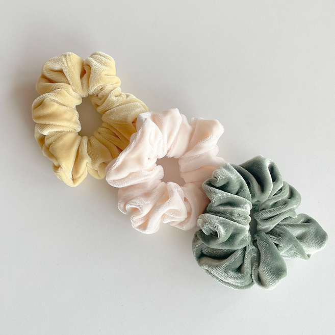 다주드 벨벳 미니 슈슈 곱창 머리끈 3종 세트