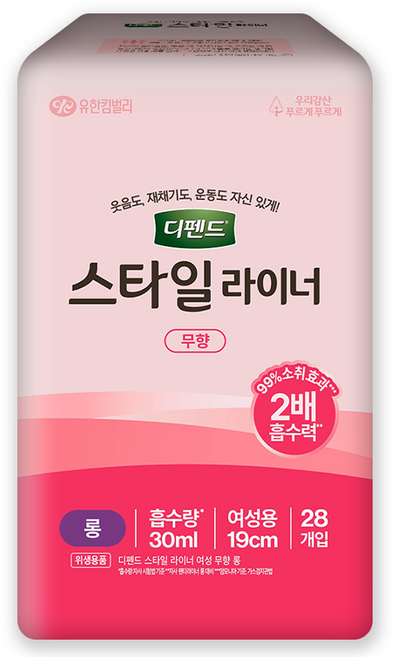 디펜드 여성용 스타일 라이너 무향, 롱, 28개입, 1개