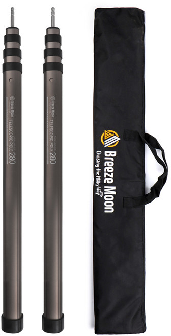 브리즈문 텔레스코픽 슬라이드 텐트 타프 폴대 티타늄 그레이 2p + 전용가방 세트, 1세트
