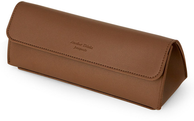 퍼니메이드 가죽 트라이앵글 펜 파우치 필통, 머드 베이지, 1개