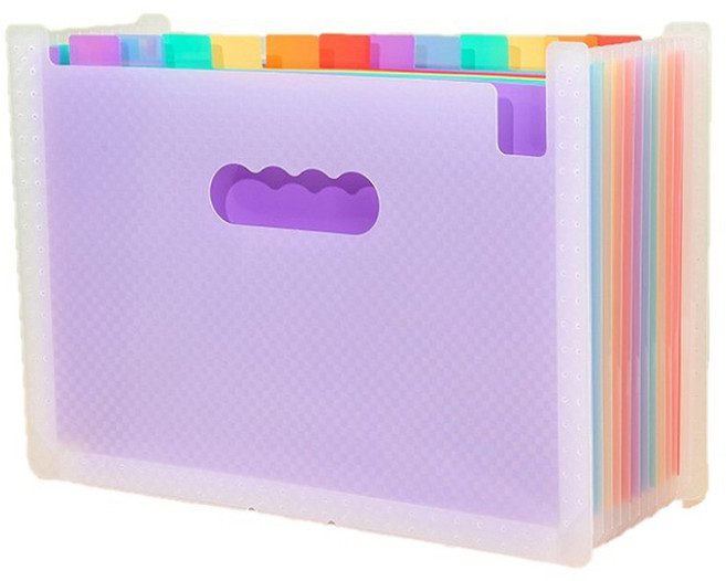 로타 13포켓 레인보우 아코디언파일, 화이트, 1개