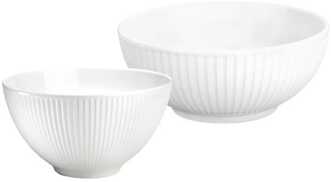 필리빗 플리세 식기 세트 2p, 화이트, 밥그릇 + 국그릇, 1세트