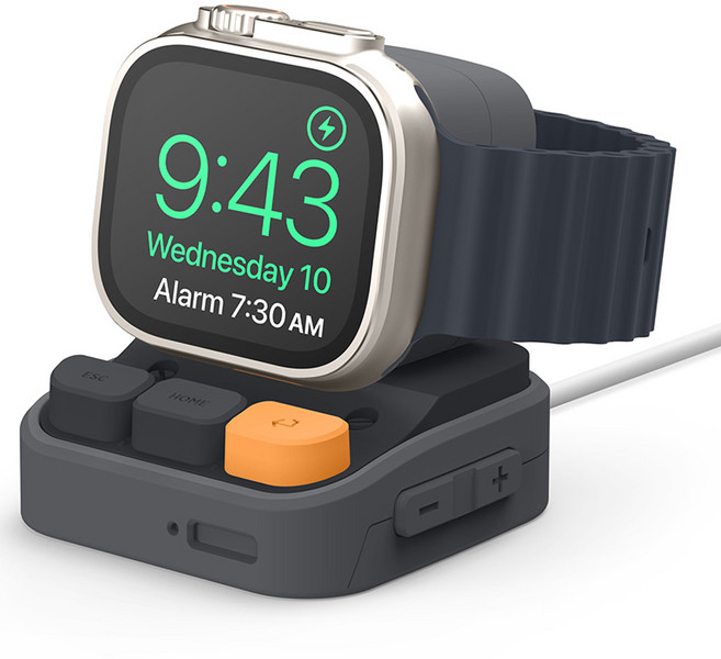 엘라고 W9 애플워치 갤럭시 워치5 6 7 8 울트라 충전거치대, 다크그레이
