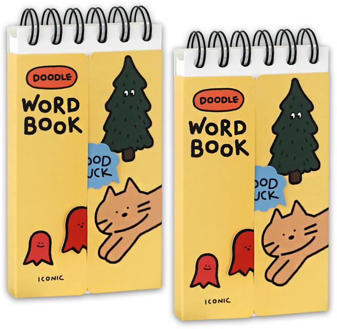 아이코닉 두들 단어장 수첩 81매, 04 Cream yellow, 2세트