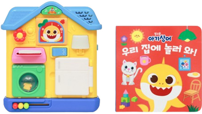 핑크퐁 아기상어 첫 사운드 하우스 멜로디완구, 혼합색상, 1개