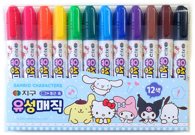 지구화학 산리오 유성매직, 12색, 1개