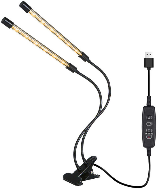 루아즈 LED 식물 성장 생장등 조명 블랙바디 2헤드 웜화이트, 1개