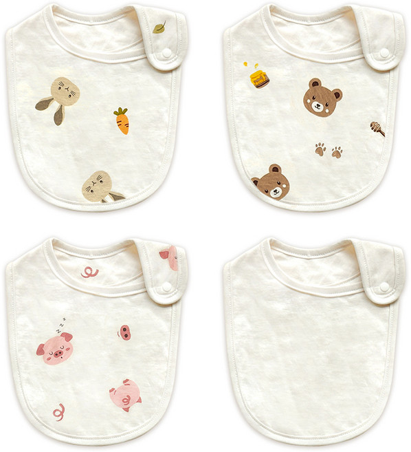 ikii 신생아용 턱받이 4종 세트